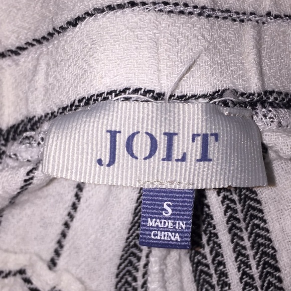 Jolt Striped Raw Hem Drawstring Cropped Pants - Picture 4 of 8